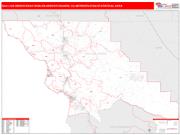San Luis Obispo-Paso Robles-Arroyo Grande Metro Area Wall Map Red Line Style 2022
